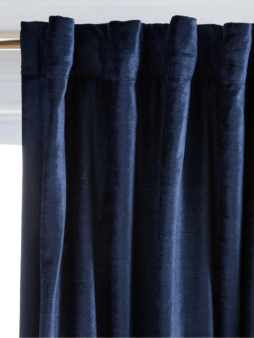 NWT QUINCE 1 48x96 Luster Velvet Curtain Navy 9347